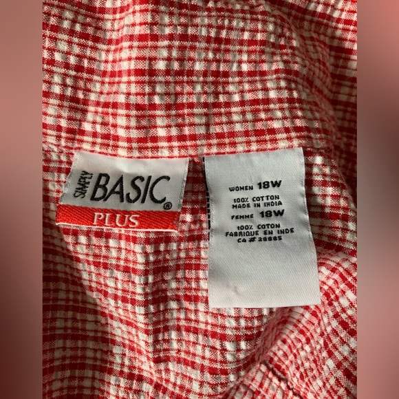 Cotton Red & White Blouse - Picture 4 of 5